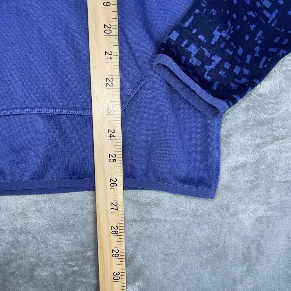 Nike Dri Fit Womens Medium‎ Pullover Hoodie Purple Green Swoosh Kangaroo Pocket